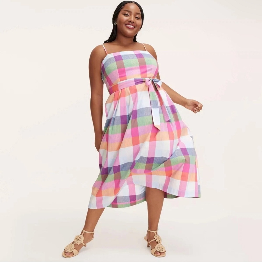 NWT Kate Spade Multicolor Plaid Women's Dress, Size Large